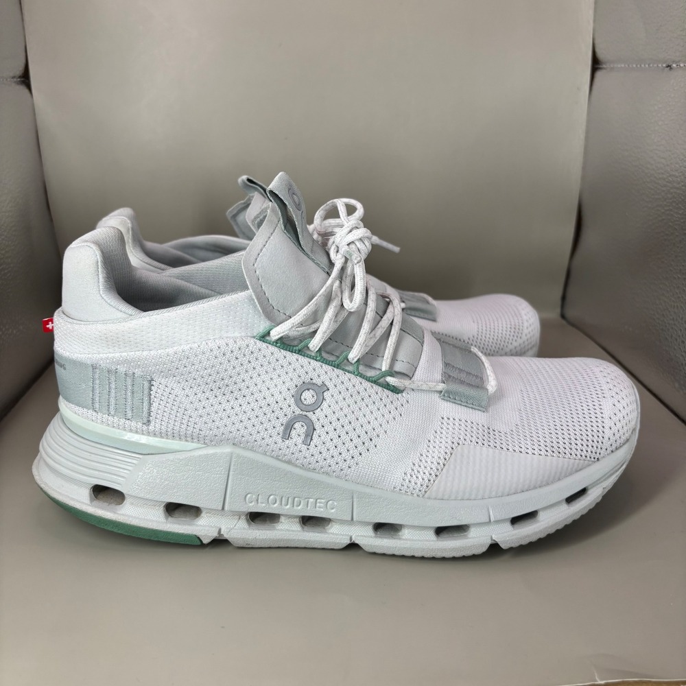 On Running Cloudnova Glacier White Green Mens Sneakers 26.97888 Size 7